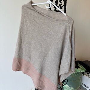 LOFT Beige and Pink Women's Poncho
